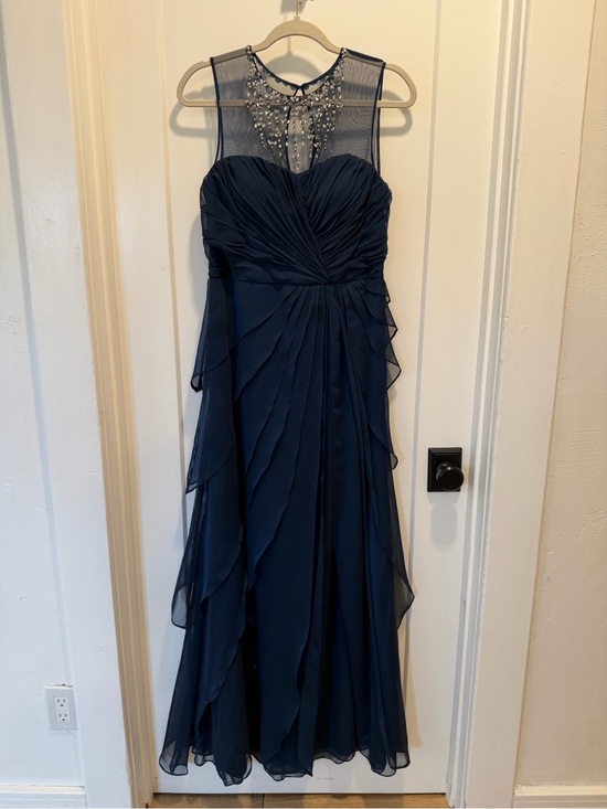 Adrianna Papell Dresses & Skirts - Adrianna Papell Navy Beaded Illusion Evening Gown